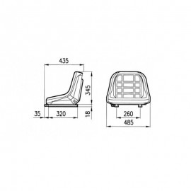 Sedile COBO GT50 con Guide per Trattore Fiat Same Landini e Altri 60603